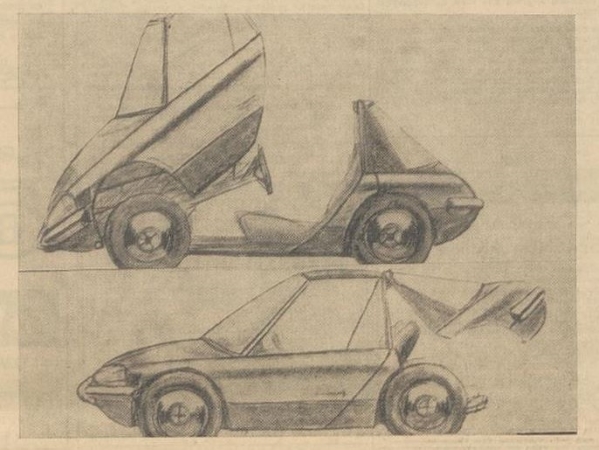 De schets van de auto van Cornelis Doyer