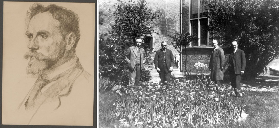 Portret van Dr. S.A. Waller Zeper en groepsfoto