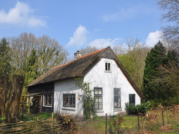Wit koloniehuisje in Frederiksoord