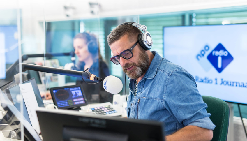 man in radiostudio