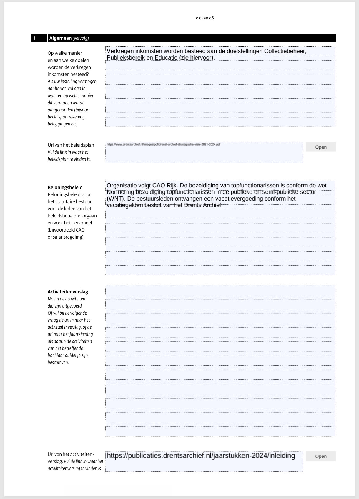 Standaardformulier publicatieplicht ANBI