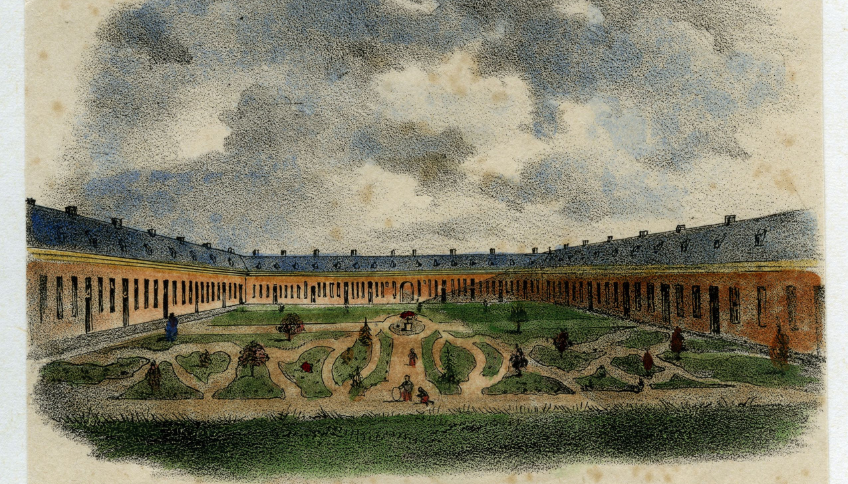 Gekleurde tekening van Veenhuizen