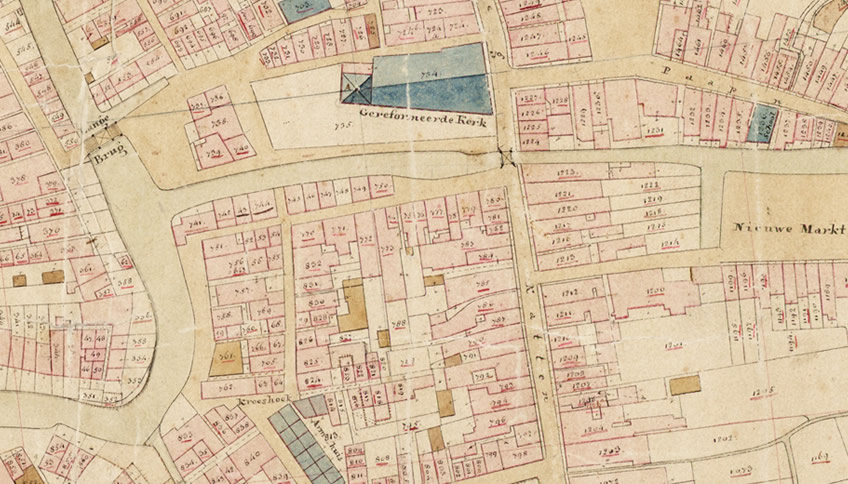 Oude kaart met percelen